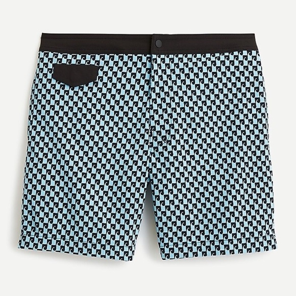 J. Crew • 7” Stretch Eco Pool Short in Waves - Picture 1 of 11